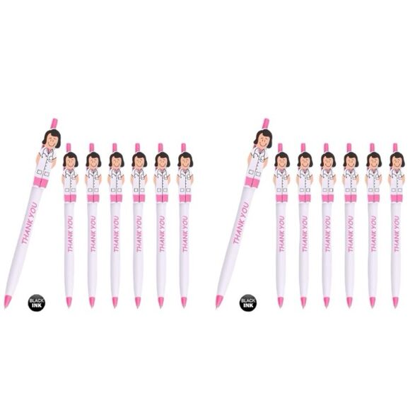 Pens Doctor Thank You Gifts Drs Healthcare Workers Pink 72 Pack Black Ink SM4 - Picture 1 of 7